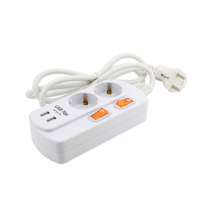 1.5m 2 outlet EU Standard Socket na may 2 USB port at 2 indibidwal na switch 1.5m 2 outlet EU Standard Socket na may 2 USB port at 2 indibidwal na switch