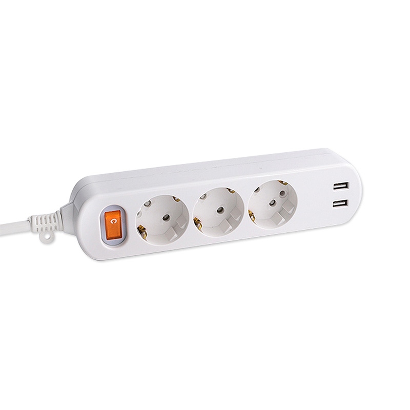 3 outlet eu standard socket na may 2 USB port at 1 master switch 3 outlet eu standard socket na may 2 USB port at 1 master switch