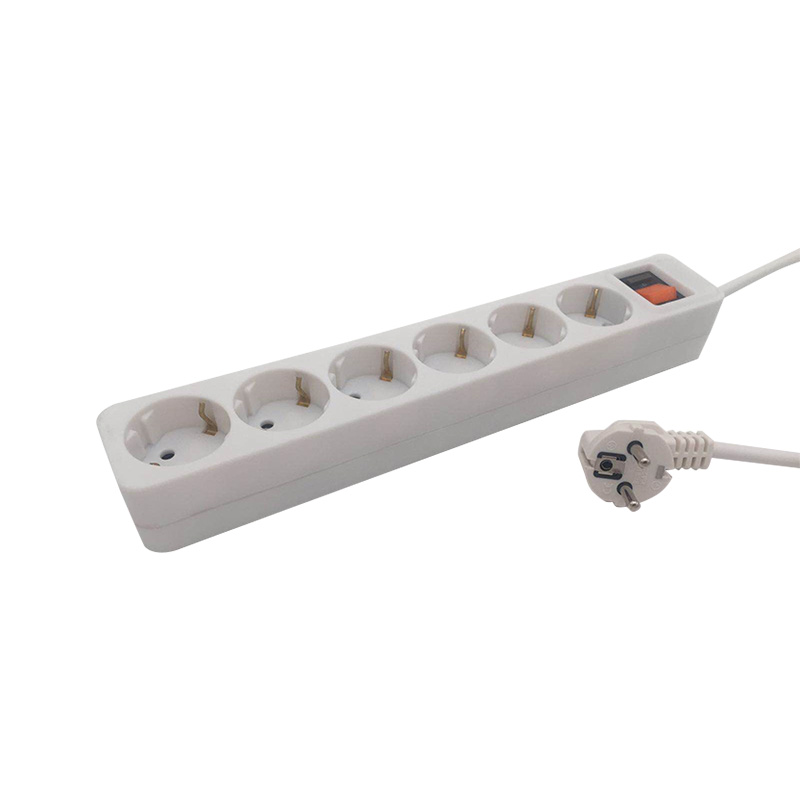 Thermally Insulating PP Material 6 Outlet EU Standard Socket