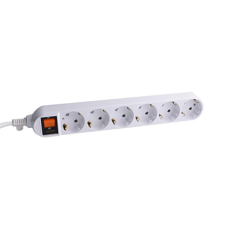 PC Material Long Extension Cord 6 Outlet EU Standard Socket PC Material Long Extension Cord 6 Outlet EU Standard Socket