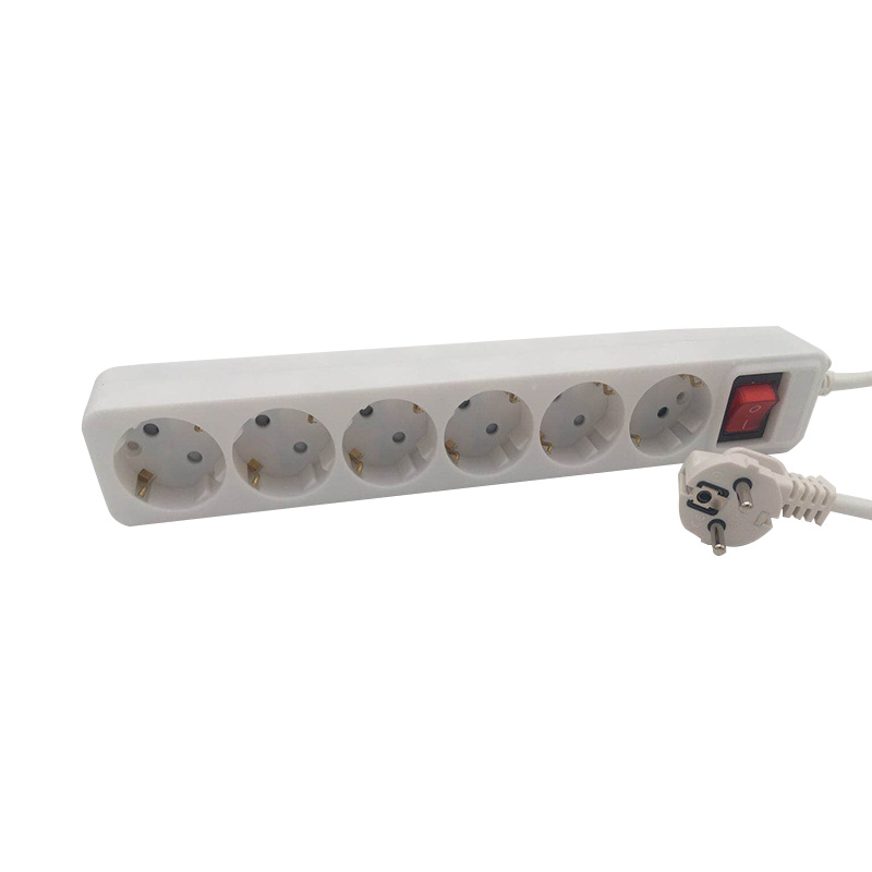 Concise 6 Outlet EU Standard Socket na may switch